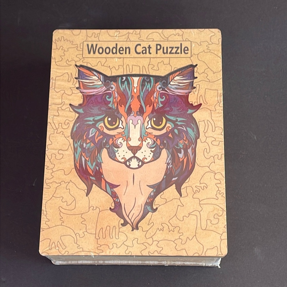 Puzzle Wooden Box Cat New 199 pieces Trade Opia Family Game Night 36x28 cm